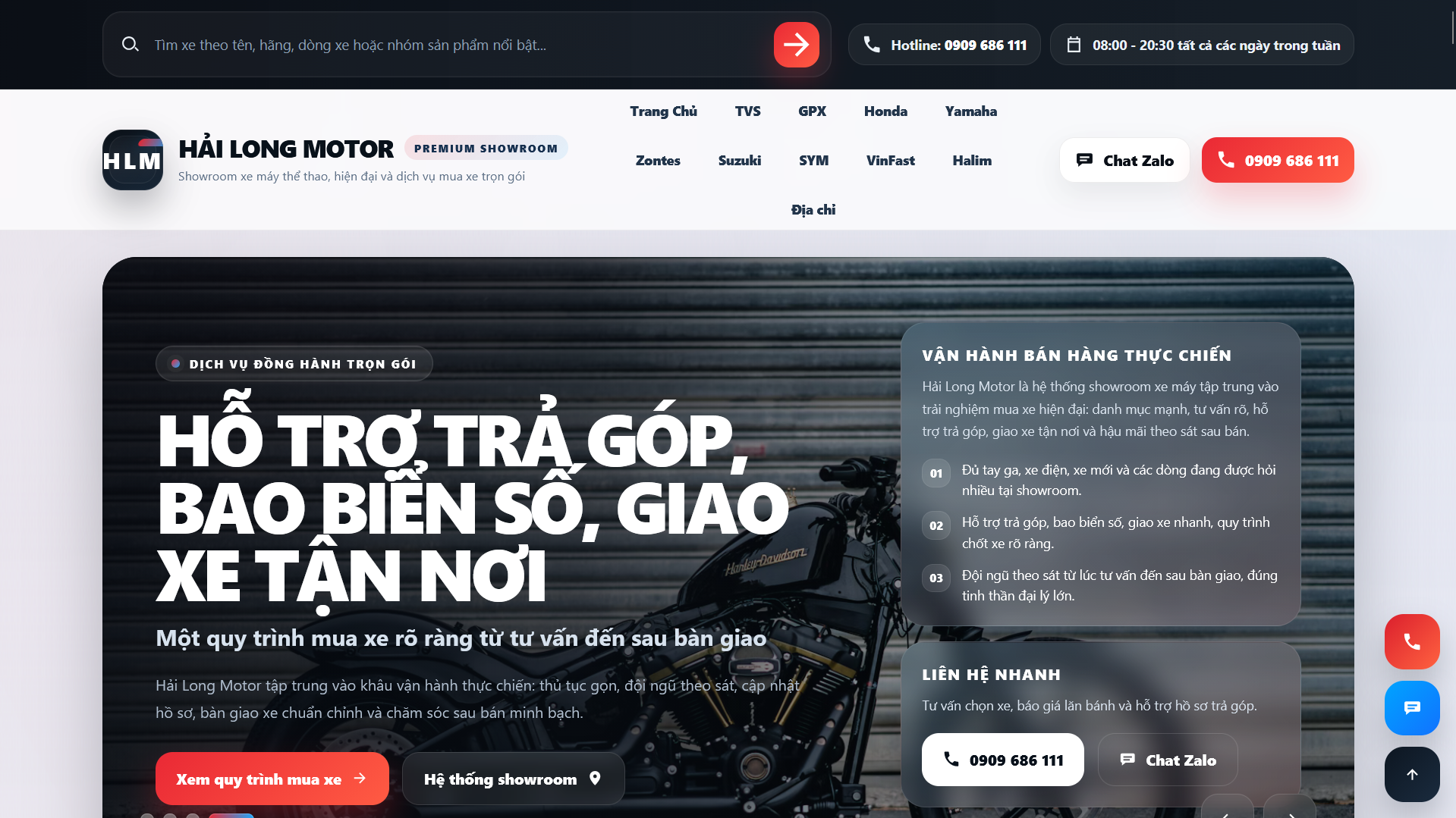 Hải Long Motor Premium Sales System