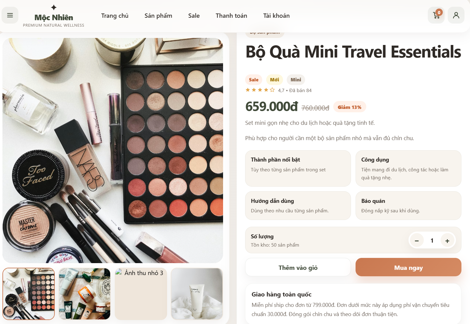 Website Mỹ Phẩm Cao Cấp V2