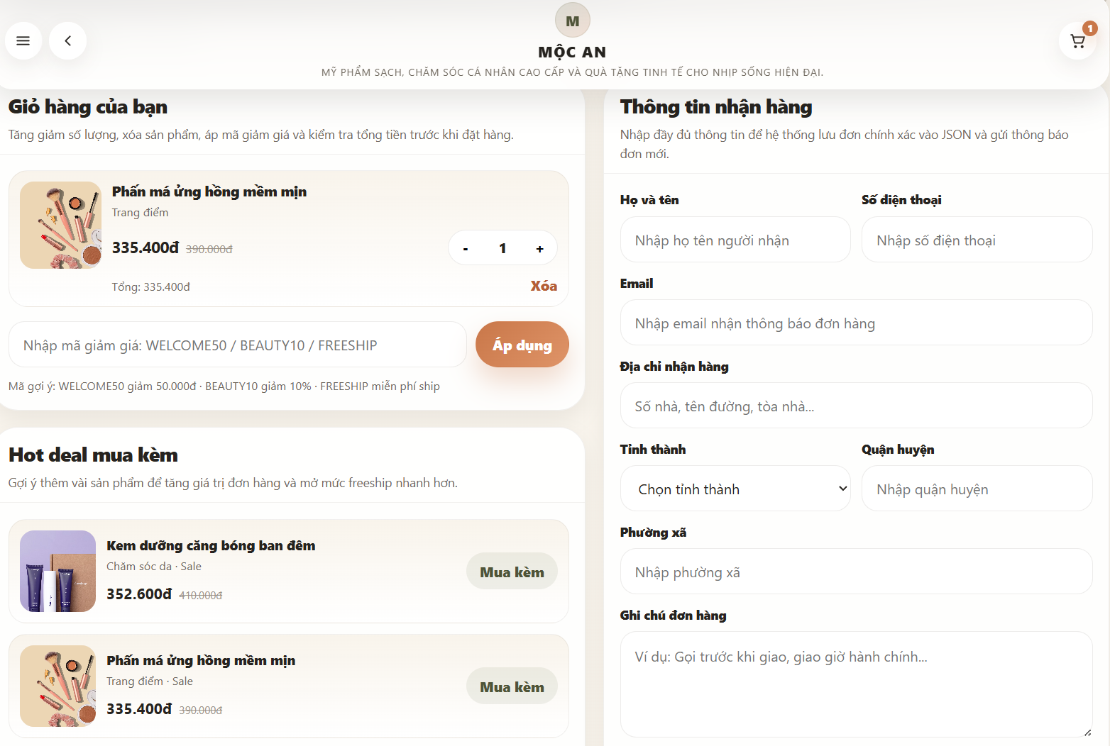 Website Mỹ Phẩm Cao Cấp V3