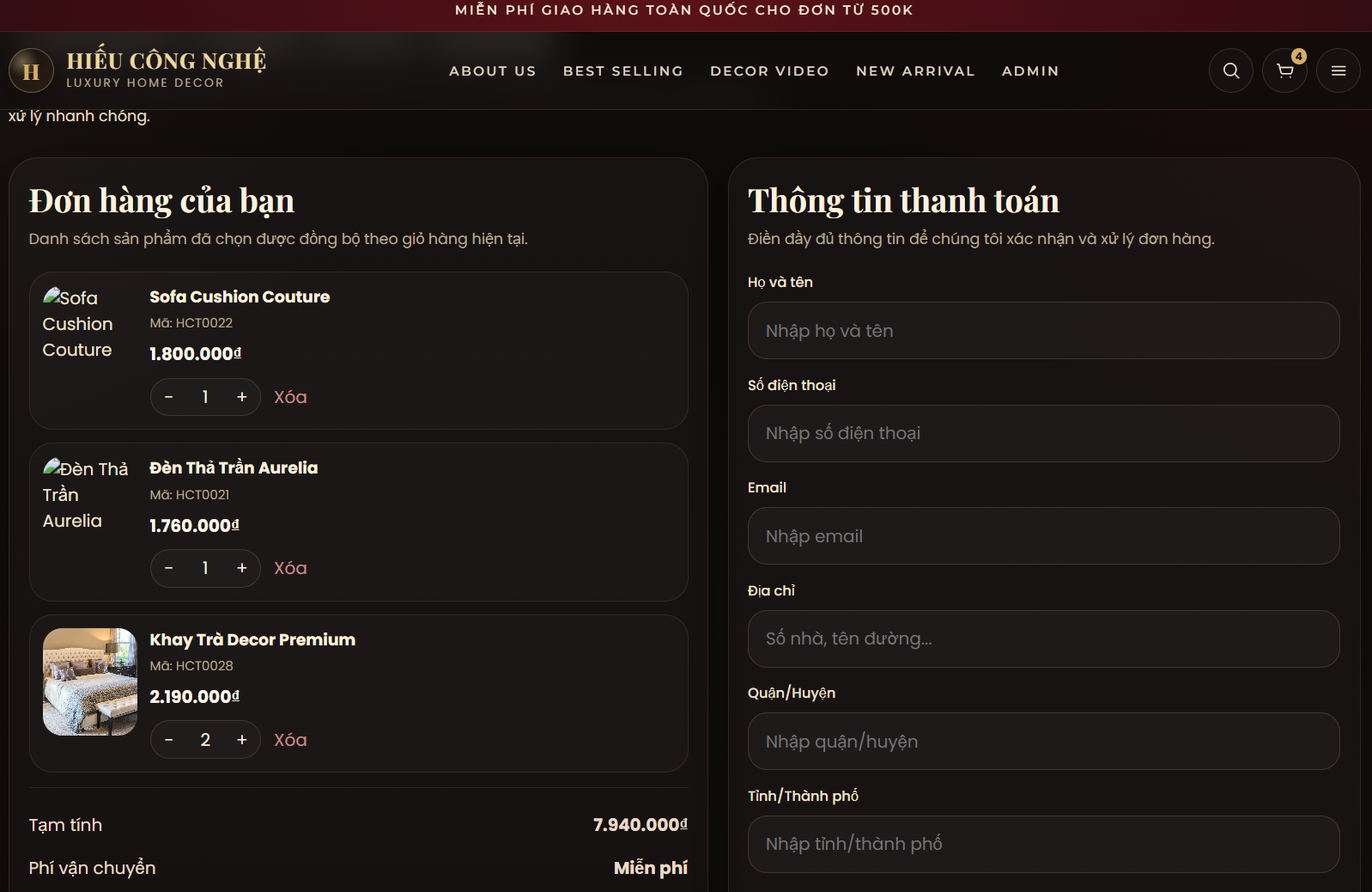 Website Nội Thất Decor V3