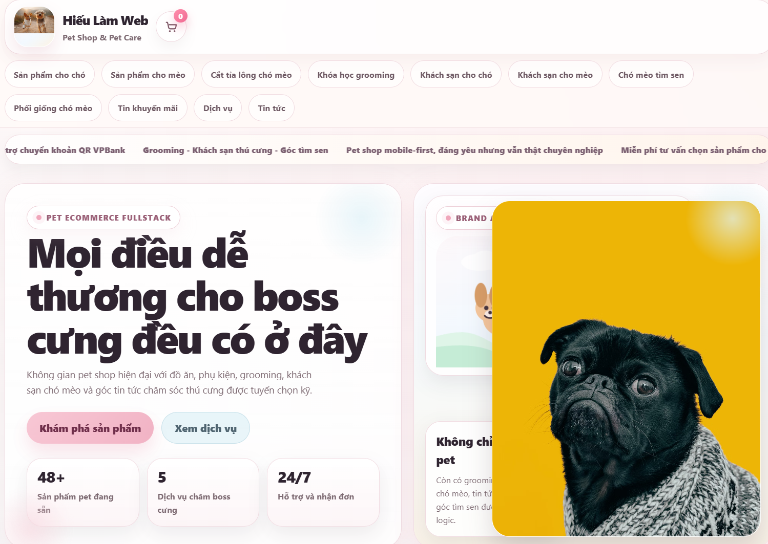 Website thú cưng cao cấp V1