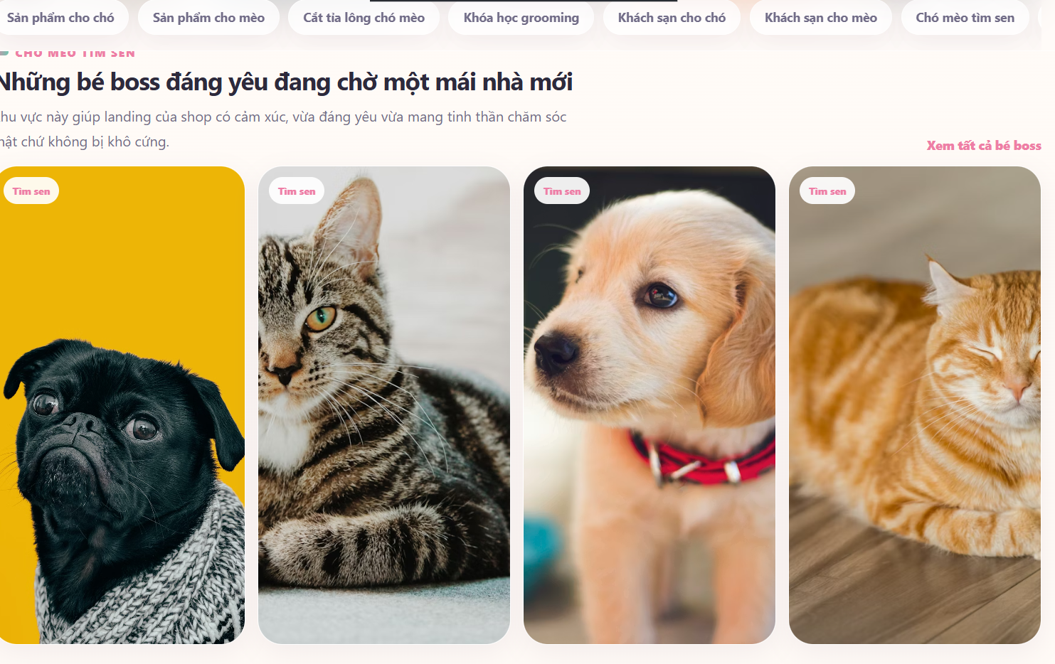 Website thú cưng cao cấp V2