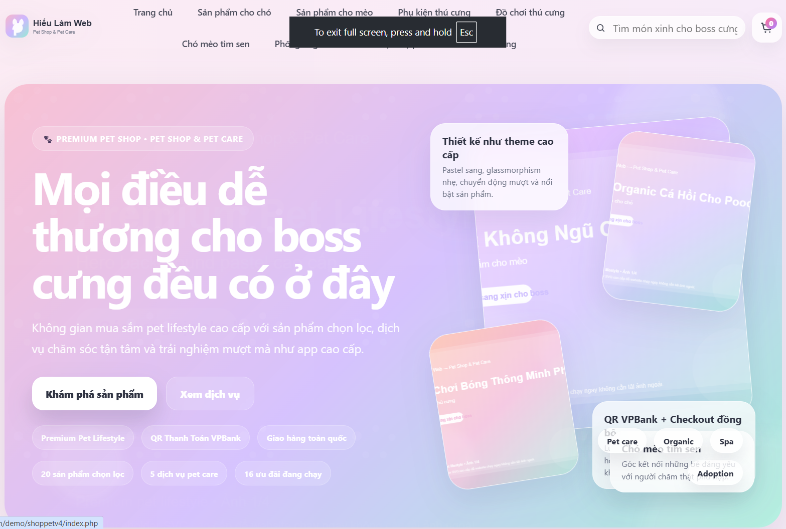 Website thú cưng cao cấp V4