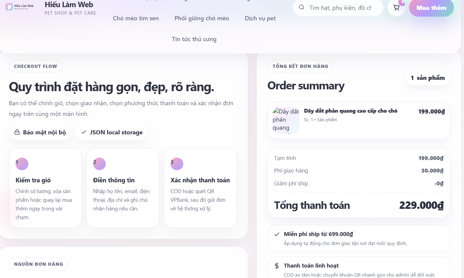 Website thú cưng cao cấp V4